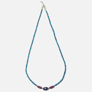 Blue Apatite Necklace - with Ruby and Blue Sapphire Beads - Love Rocks